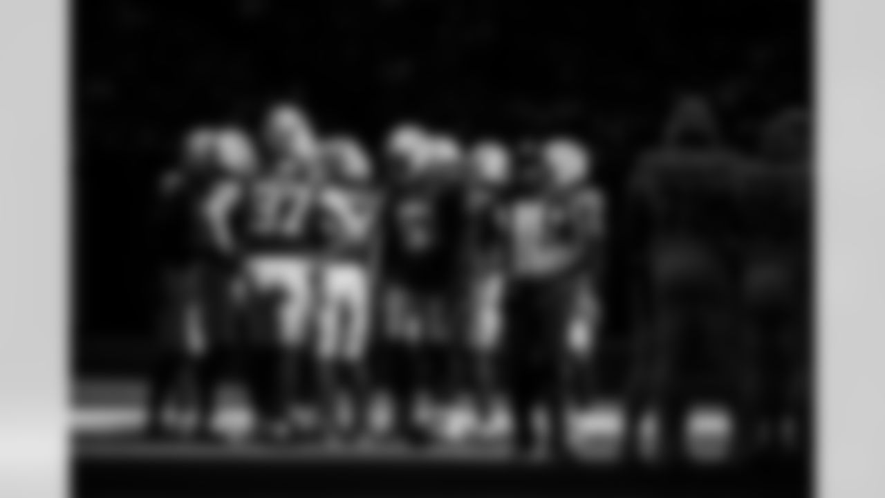LB Austin Ajiake #58, DL Laiatu Latu #97, LB Zaire Franklin #44, DL Kwity Paye #51, CB Mekhi Blackmon #29 and S Nick Cross #20
