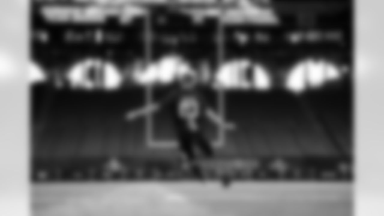 Florida kicker Trey Smack (03) participates in a drill during the 2026 NFL Scouting Combine on Wednesday, February 25, 2026 in Indianapolis, Indiana. (Cooper Neill/NFL)