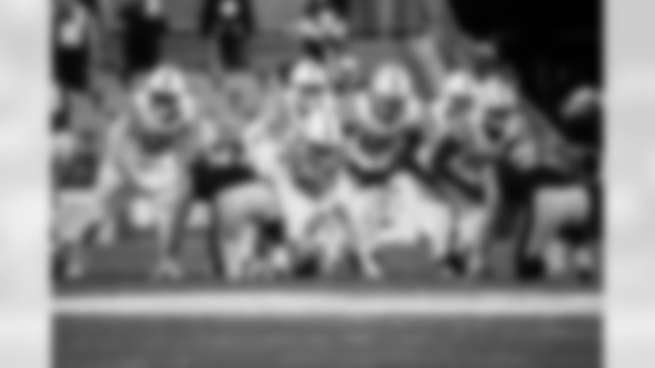 DT Adetomiwa Adebawore #95, LS Luke Rhodes #46, S Rodney Thomas II #25, TE Drew Ogletree #85 and LB Buddy Johnson #59