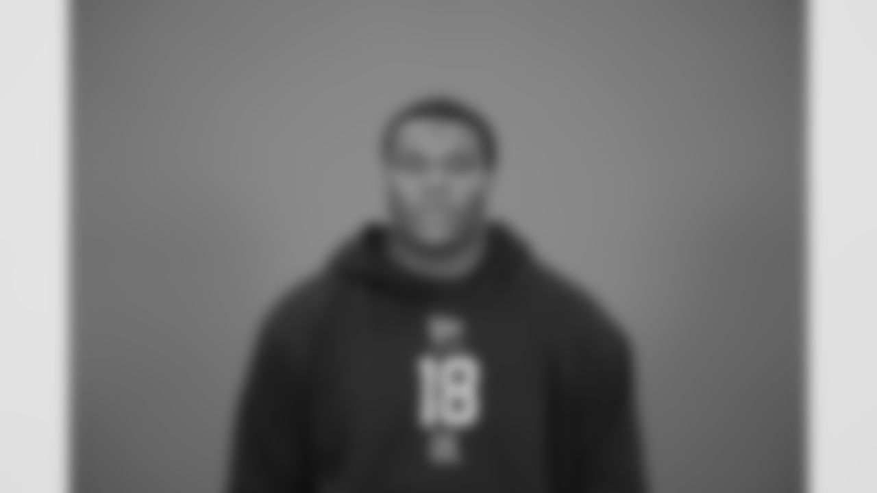 poses for a portrait at the NFL football scouting combine in Indianapolis, Thursday, Feb. 26, 2026 (AJ Mast/AP Content Services for the NFL)