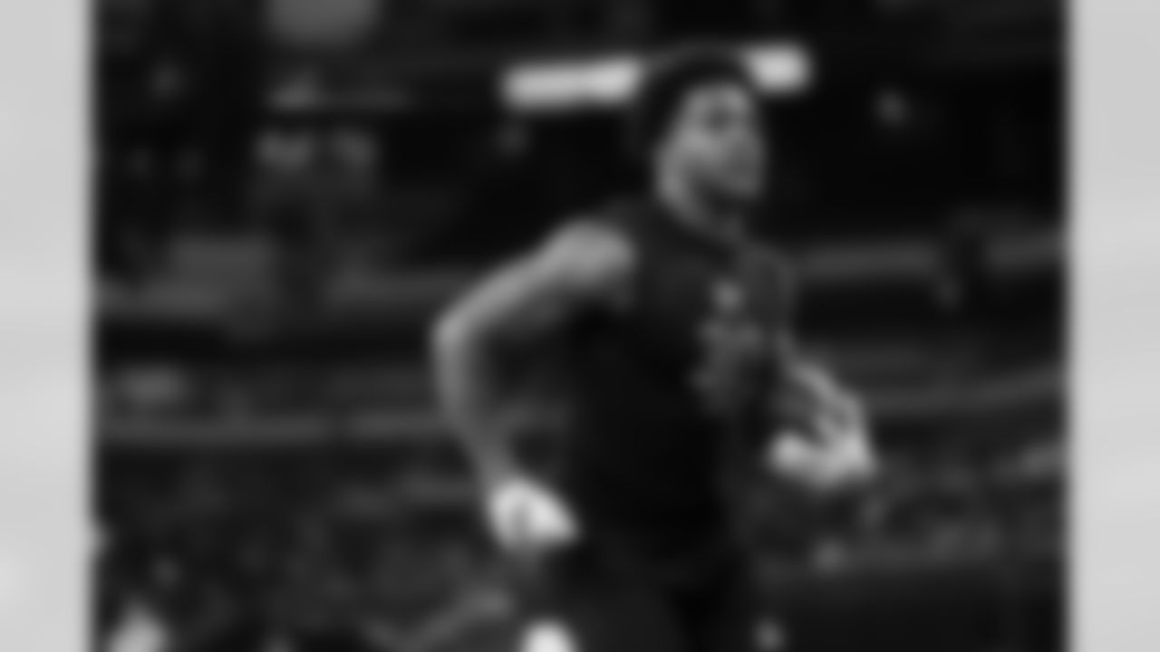 Toledo defensive back Avery Smith (30) participates in a drill during the 2026 NFL Scouting Combine on Friday, February 27, 2026 in Indianapolis, Indiana. (Cooper Neill/NFL)