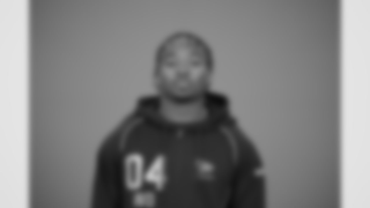 Georgia wide receiver Dillon Bell (04) poses for a portrait at the NFL football scouting combine in Indianapolis, Wednesday, Feb. 25, 2026 (AJ Mast/AP Content Services for the NFL)