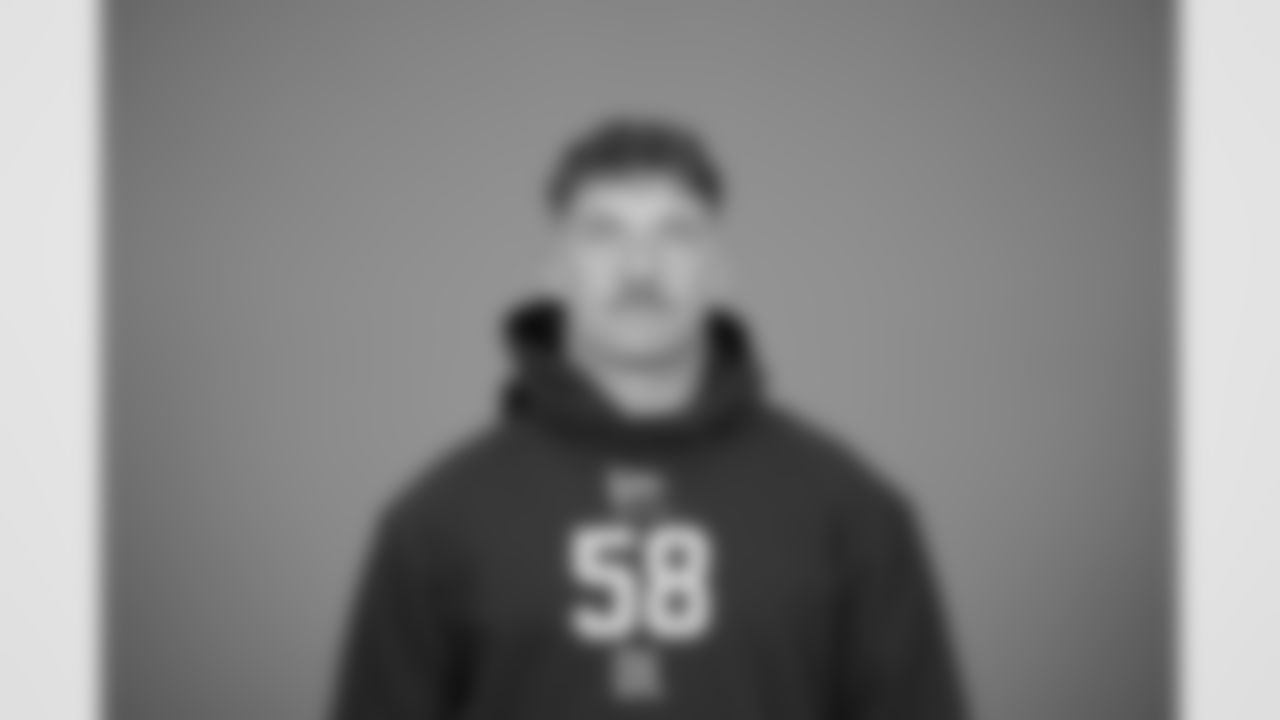 Wisconsin defensive lineman Mason Reiger (58) poses for a portrait at the NFL football scouting combine in Indianapolis, Tuesday, Feb. 24, 2026 (AJ Mast/AP Content Services for the NFL)