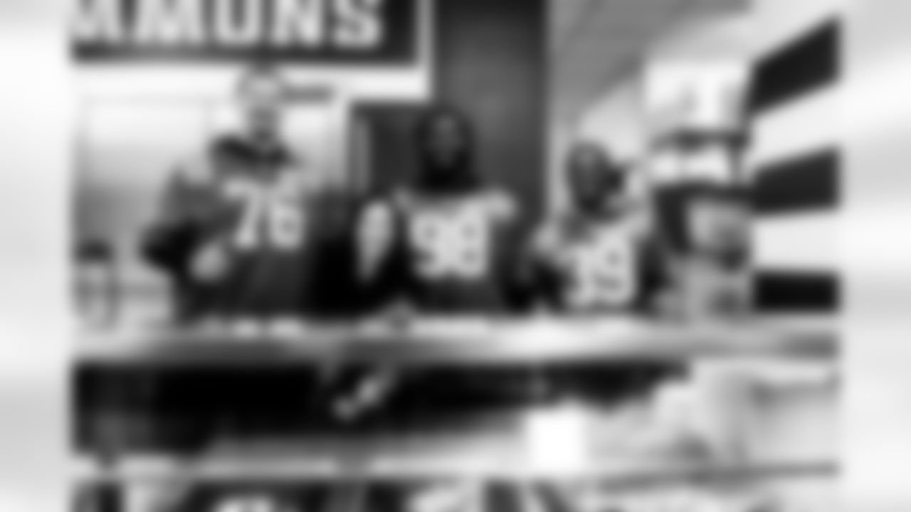 T Jack Wilson #76, Kalen Jackson - Owner & Chief Brand Officer and President of the Indianapolis Colts Foundation, DT Eric Johnson II #98 and CB David Long Jr. #39