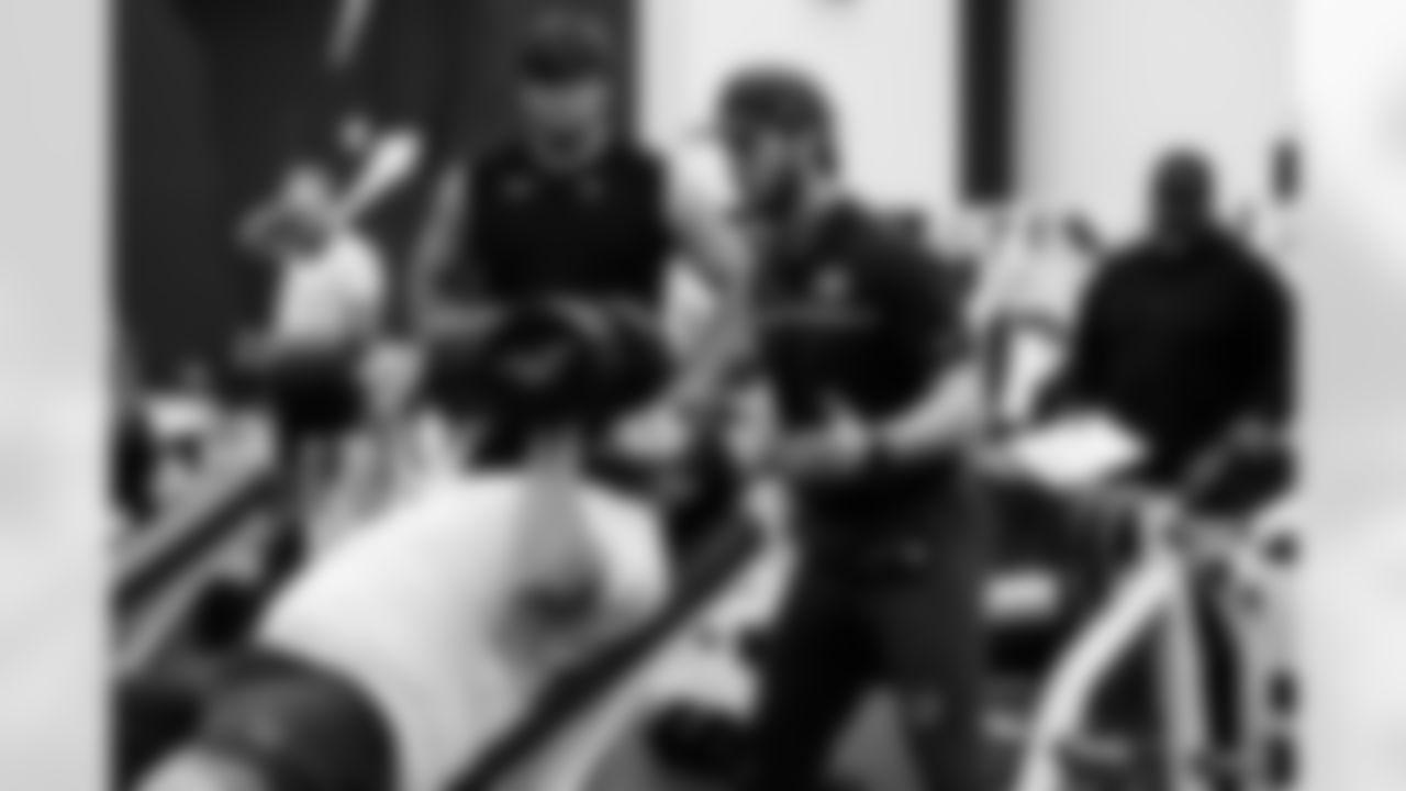 T Blake Freeland #73, G Josh Sills #65 and Zane Fakes Strength and Conditioning Assistant