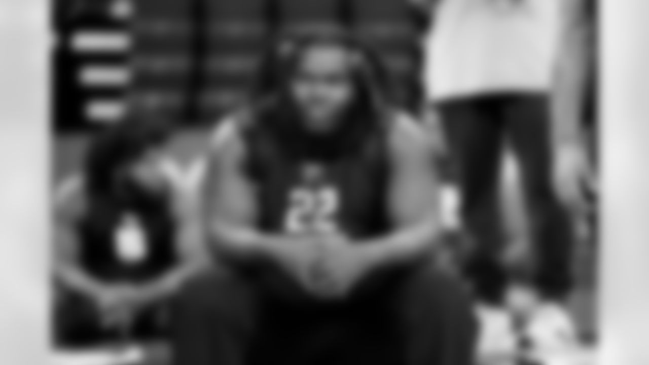 Georgia defensive lineman Christen Miller (22) looks on during the 2026 NFL Scouting Combine on Thursday, February 26, 2026 in Indianapolis, Indiana. (Cooper Neill/NFL)