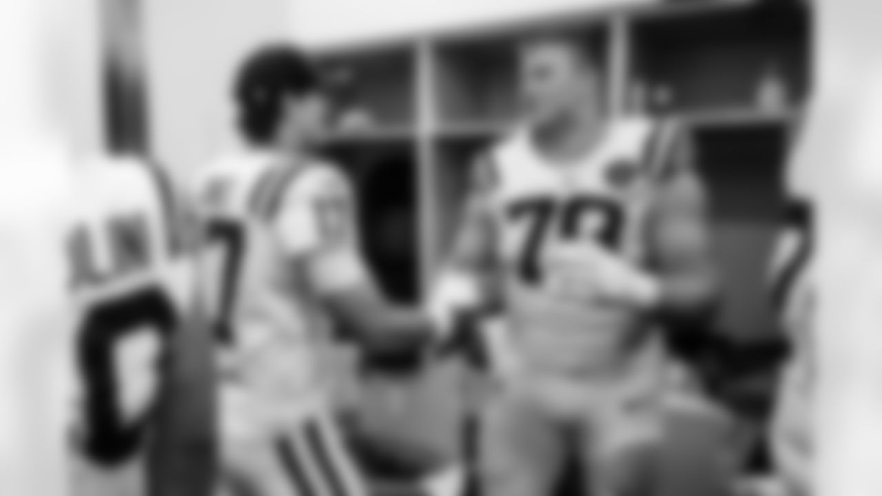 QB Daniel Jones #17 and T Bernhard Raimann #79