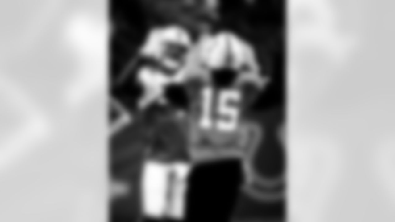 WR Michael Pittman Jr. #11 and QB Riley Leonard #15