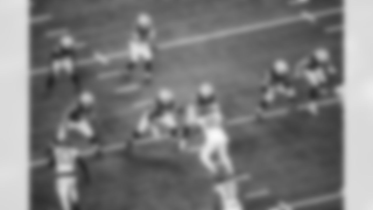 T Braden Smith #72, QB Daniel Jones #17, G Matt Goncalves #71, C Tanor Bortolini #60, T Bernhard Raimann #79 and G Quenton Nelson #56