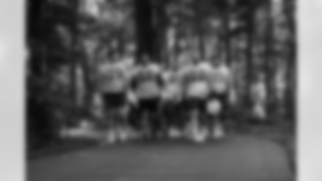 T Bernhard Raimann #79, G Quenton Nelson #56, T Braden Smith #72, T Matt Goncalves #71 and G Tanor Bortolini #60
