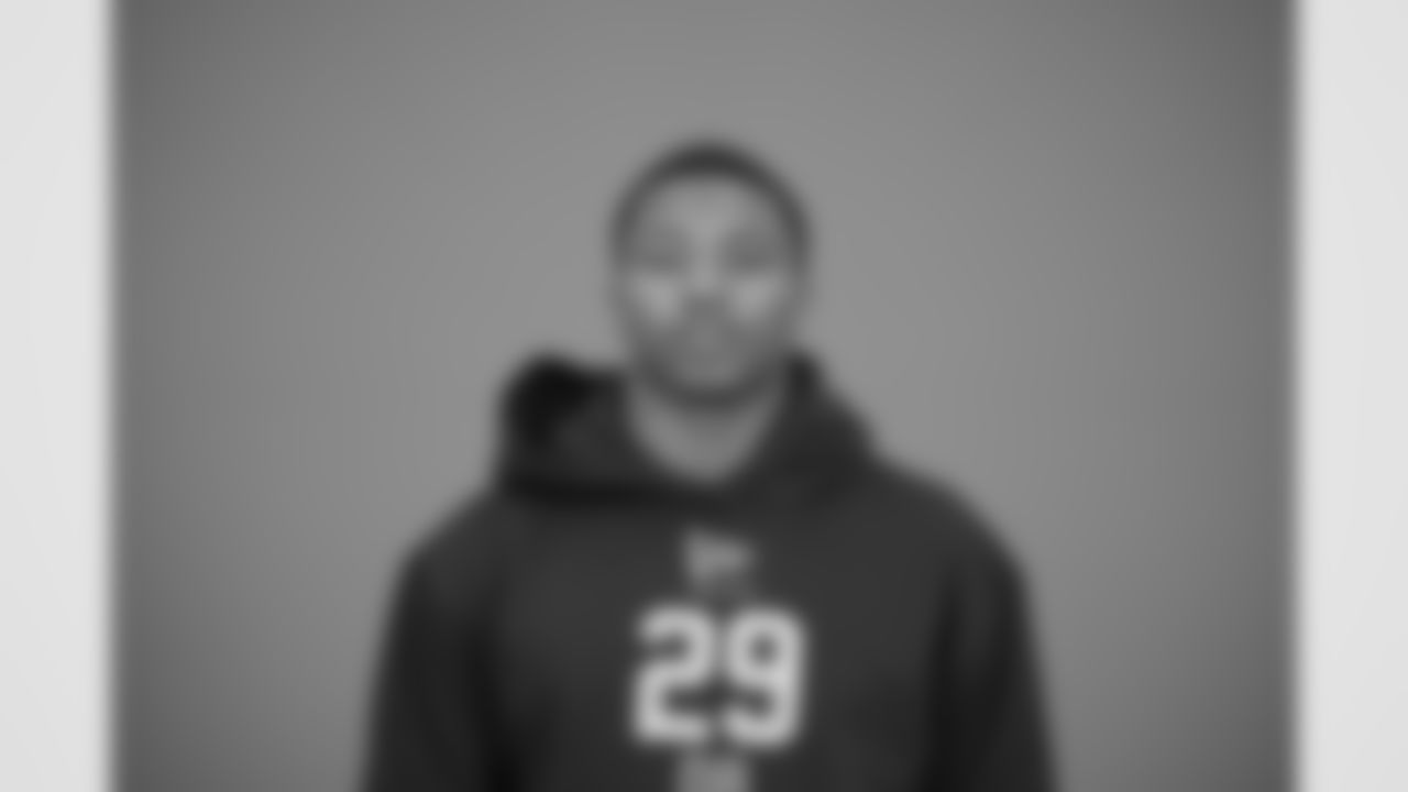 Miami defensive back Keionte Scott (29) poses for a portrait at the NFL football scouting combine in Indianapolis, Wednesday, Feb. 25, 2026 (AJ Mast/AP Content Services for the NFL)