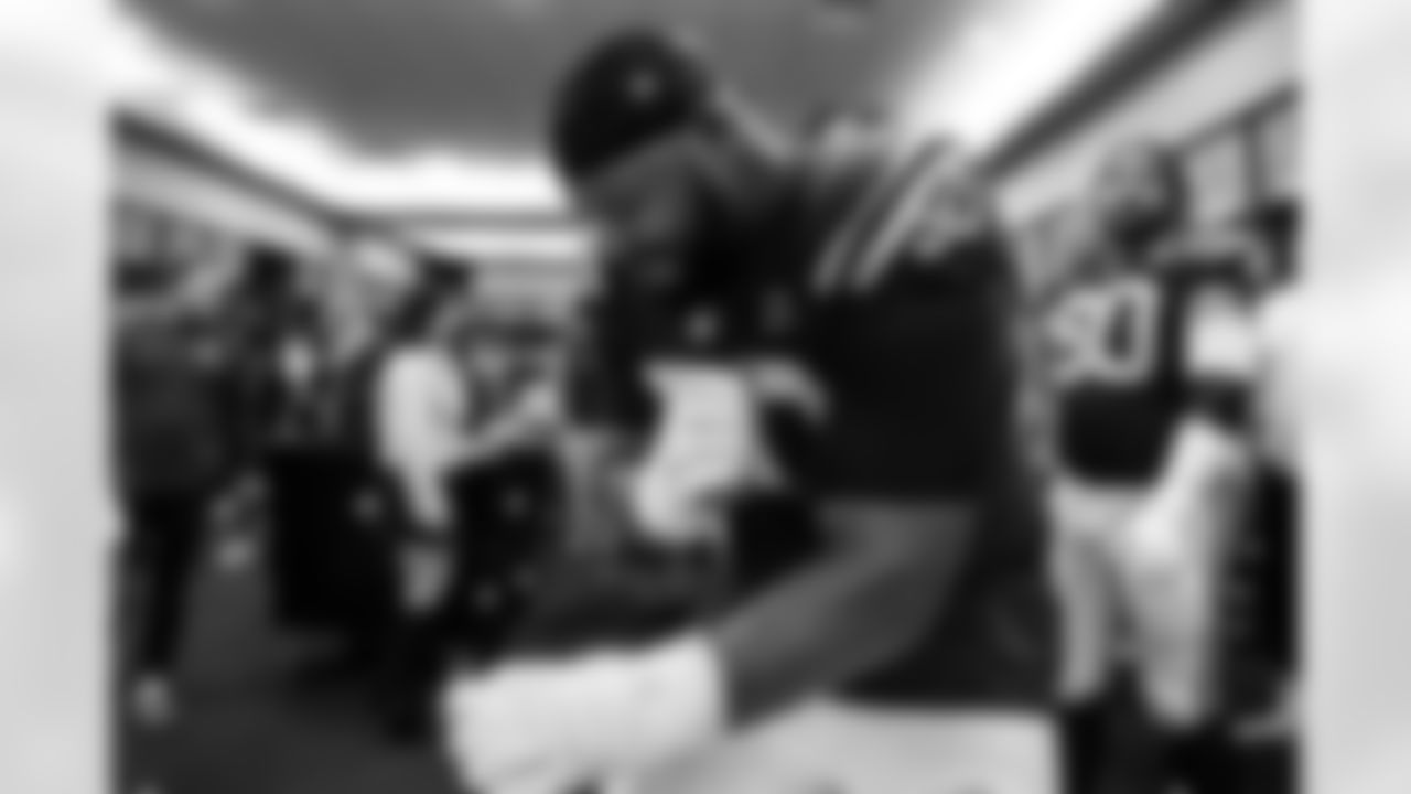 Chris Ballard General Manager, Kalen Jackson - Owner & Chief Brand Officer and President of the Indianapolis Colts Foundation, DT Grover Stewart #90 and G Tanor Bortolini #60