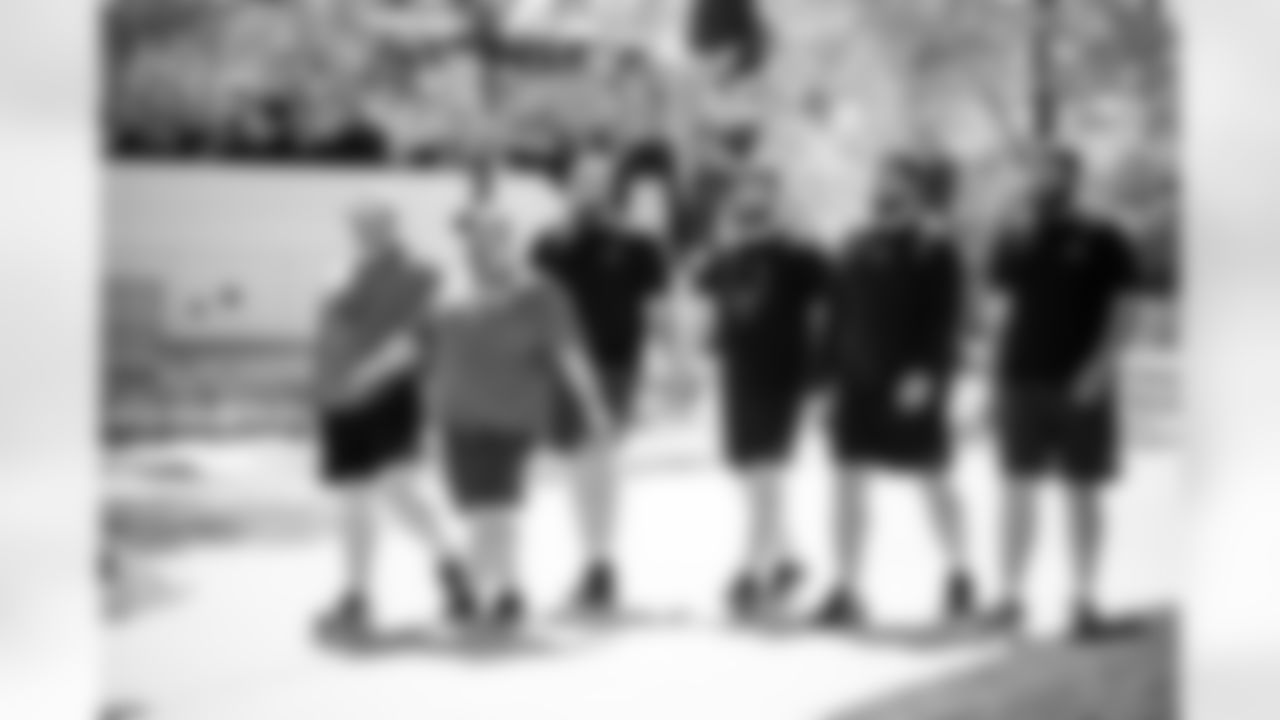 Chris Watt Assistant Offensive Line, Tony Sparano Jr. Offensive Line, G Dalton Tucker #68, C Danny Pinter #63, T Matt Goncalves #71 and G Josh Sills #65