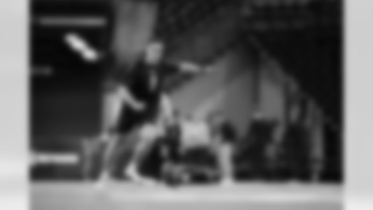 Kentucky kicker Aidan Laros (11) participates in a drill during the 2026 NFL Scouting Combine on Wednesday, February 25, 2026 in Indianapolis, Indiana. (Cooper Neill/NFL)