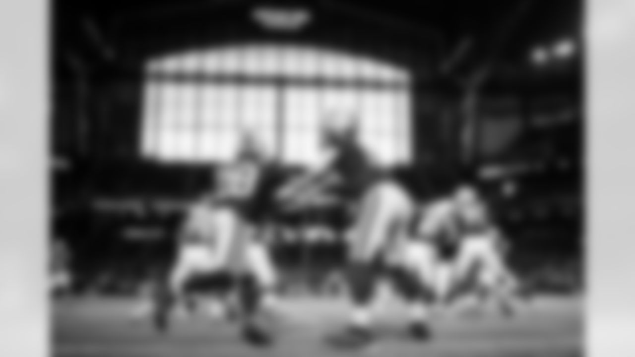 RB Jonathan Taylor #28 and QB Daniel Jones #17