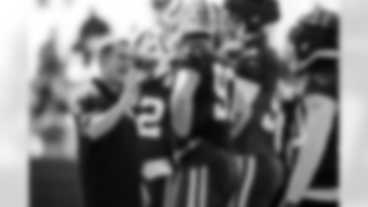 Lou Anarumo Defensive Coordinator, DE Samson Ebukam #52, DE Laiatu Latu #97 and DT DeForest Buckner #99