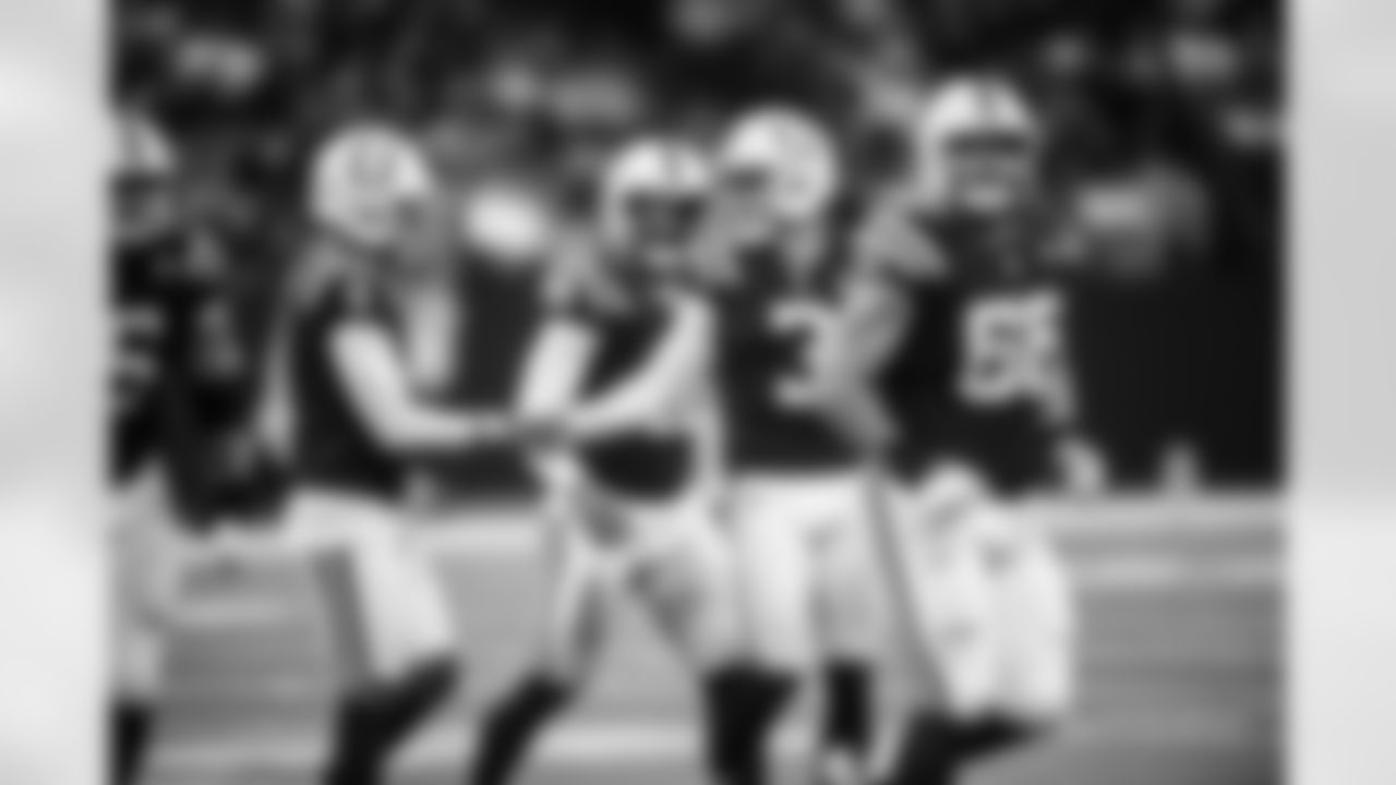 LS Luke Rhodes #46, K Spencer Shrader #3, G Josh Sills #65 and P Rigoberto Sanchez #8