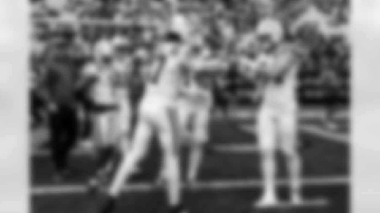 QB Brett Rypien #4, WR Josh Downs #1, WR Michael Pittman Jr. #11, QB Daniel Jones #17, WR Alec Pierce #14 and TE Tyler Warren #84