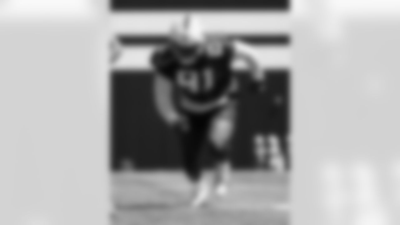 91 DE Titus Leo,
The 2023 Rookie draft class train during rookie minicamp of offseason workouts.