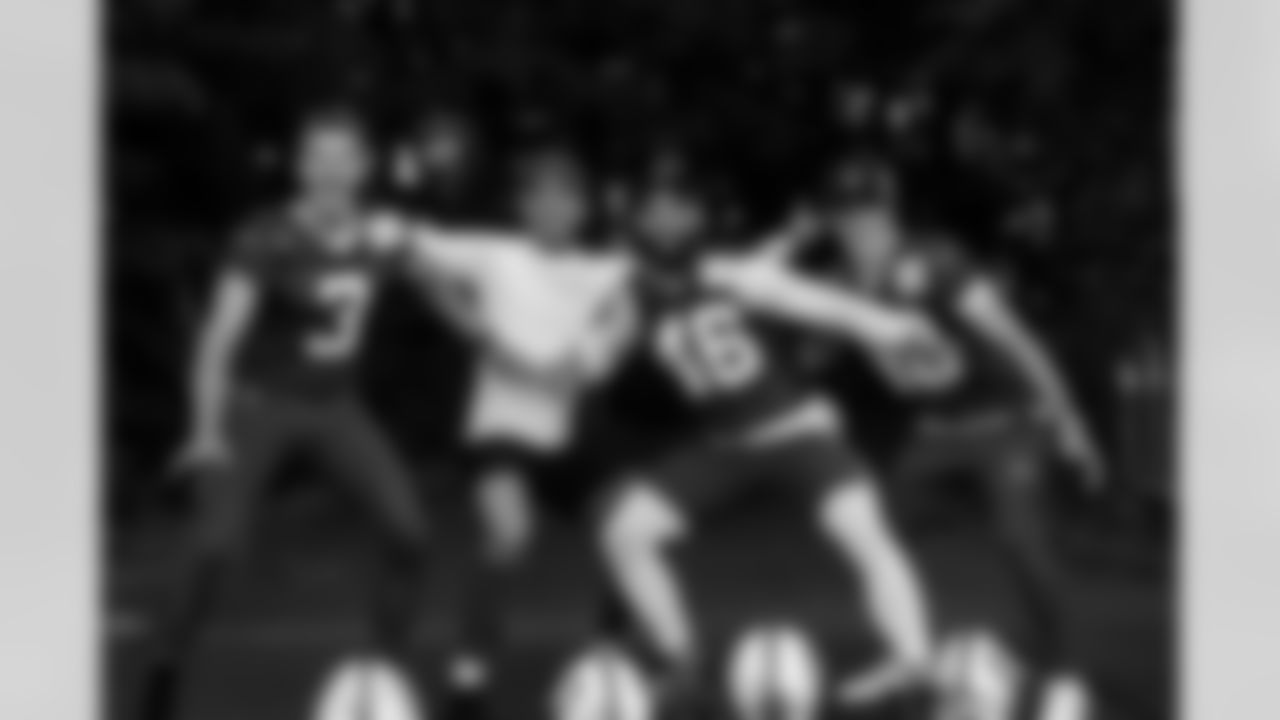K Spencer Shrader #3, P Rigoberto Sanchez #8, LS Luke Rhodes #46 and KMaddux Trujillo#48