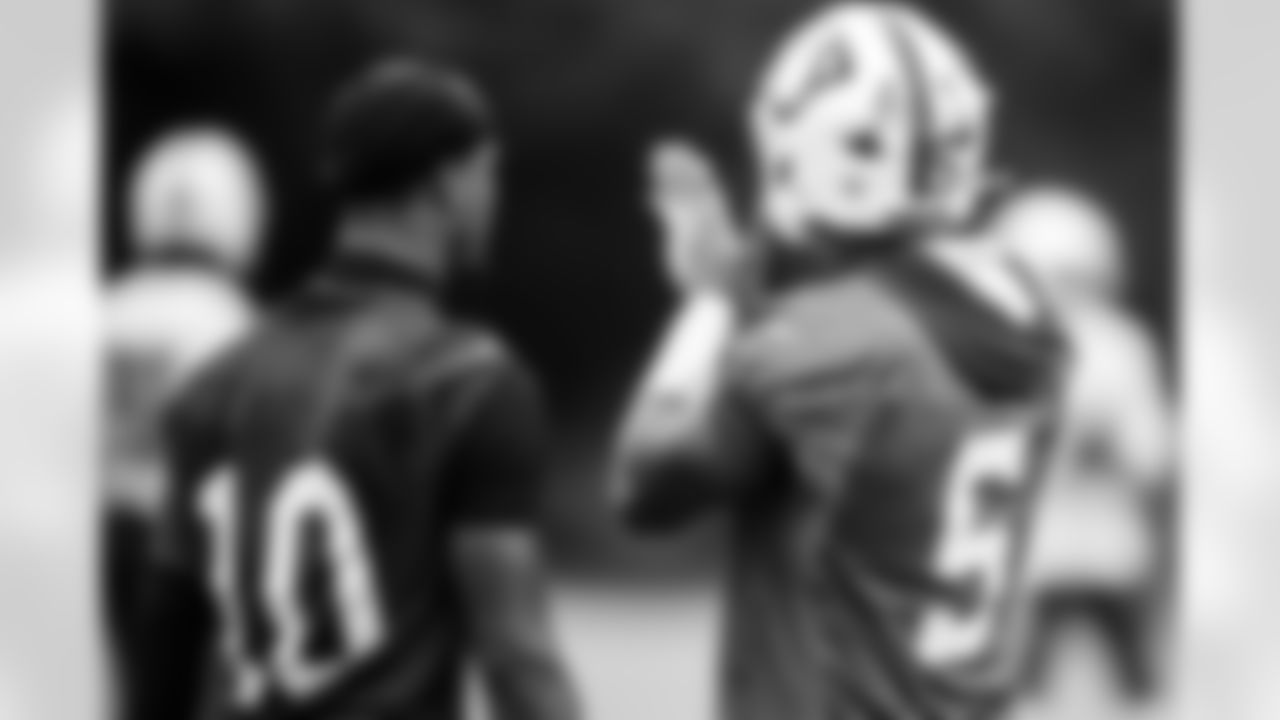 WR Adonai Mitchell #10 and QB Anthony Richardson #5
