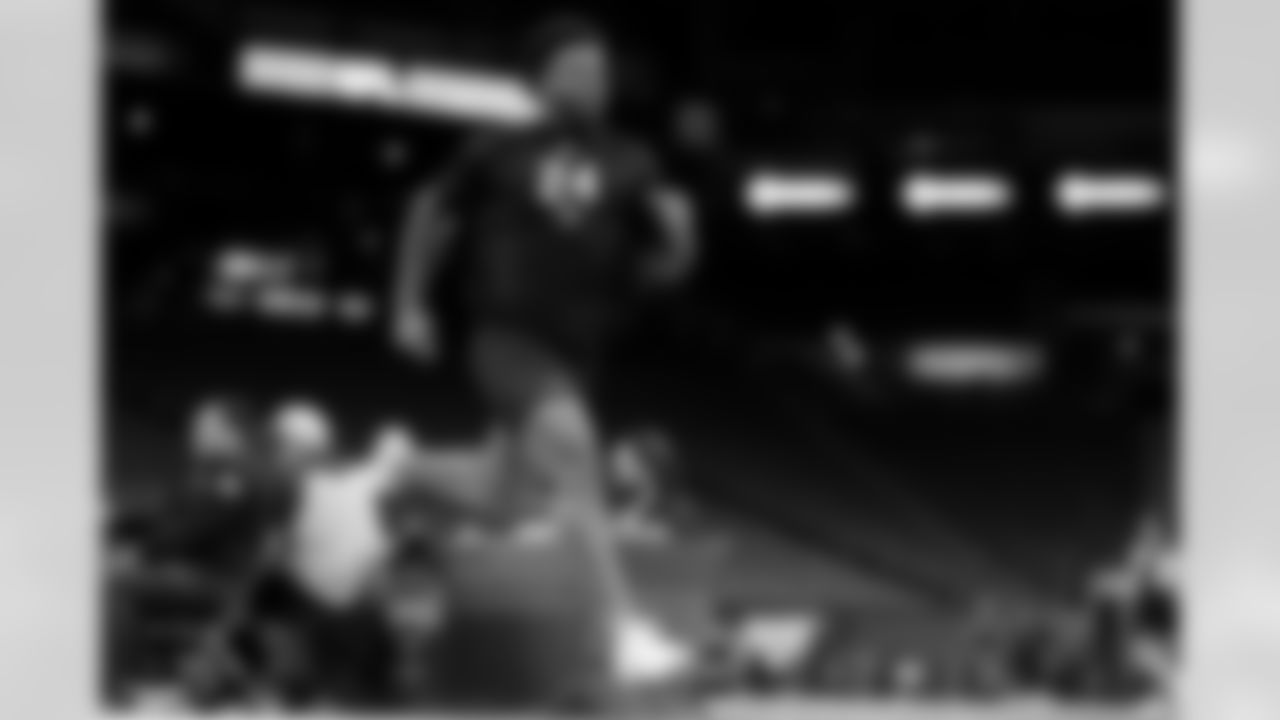 Arkansas linebacker Xavian Sorey Jr. (24) during the 2026 NFL Scouting Combine on Thursday, February 26, 2026 in Indianapolis, Indiana. (Cooper Neill/NFL)