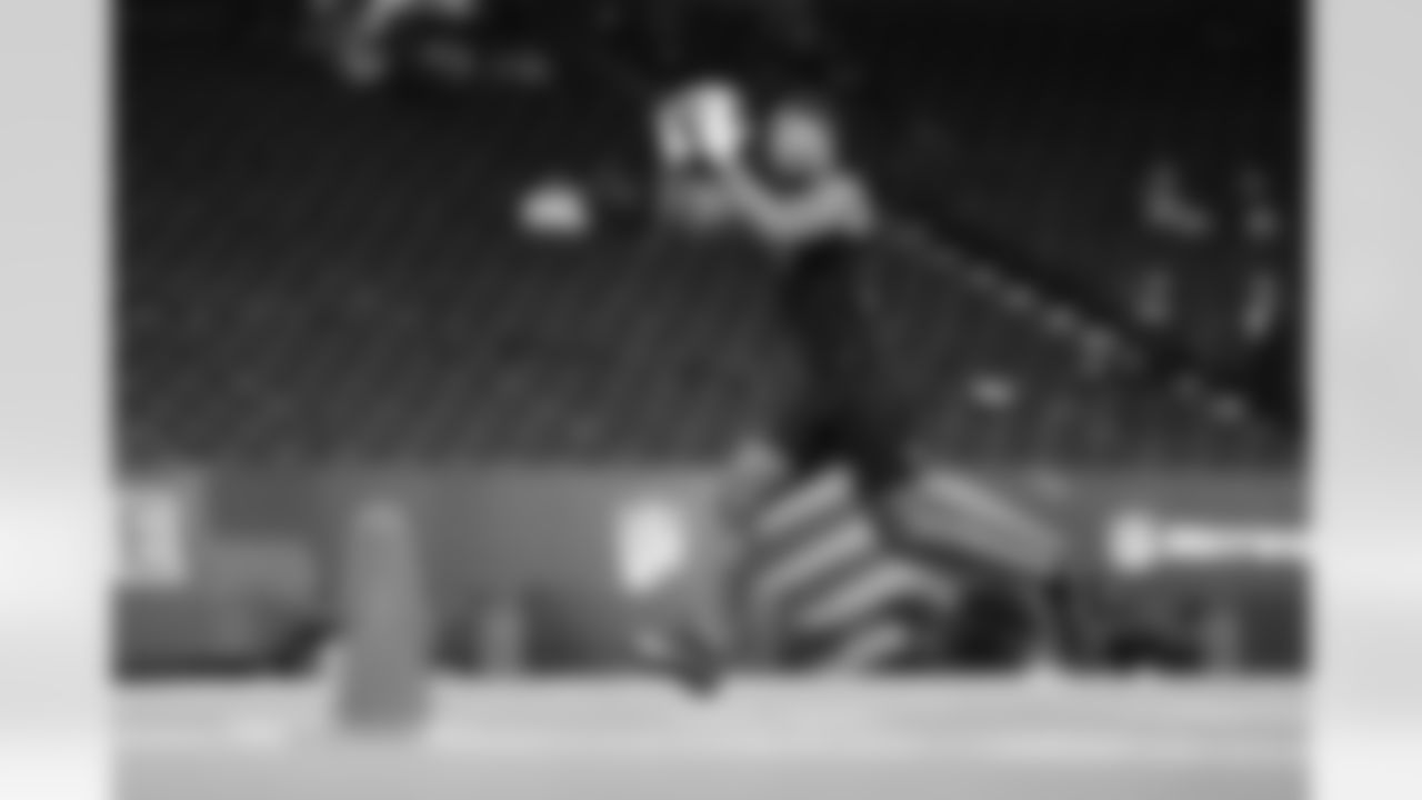 Ohio State defensive back Lorenzo Styles Jr. (50) participates in a drill during the 2026 NFL Scouting Combine on Friday, February 27, 2026 in Indianapolis, Indiana. (Cooper Neill/NFL)