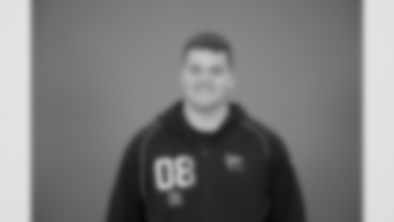 Kentucky offensive lineman Joshua Braun (08) poses for a portrait at the NFL football scouting combine in Indianapolis, Thursday, Feb. 26, 2026 (AJ Mast/AP Content Services for the NFL)