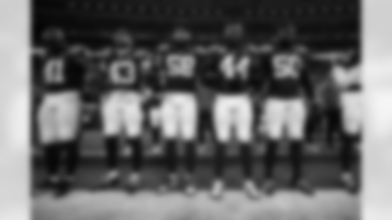 S Trey Washington #41, CB Cameron Mitchell #43, LB Austin Ajiake #58, LB Zaire Franklin #44 and LB Segun Olubi #50