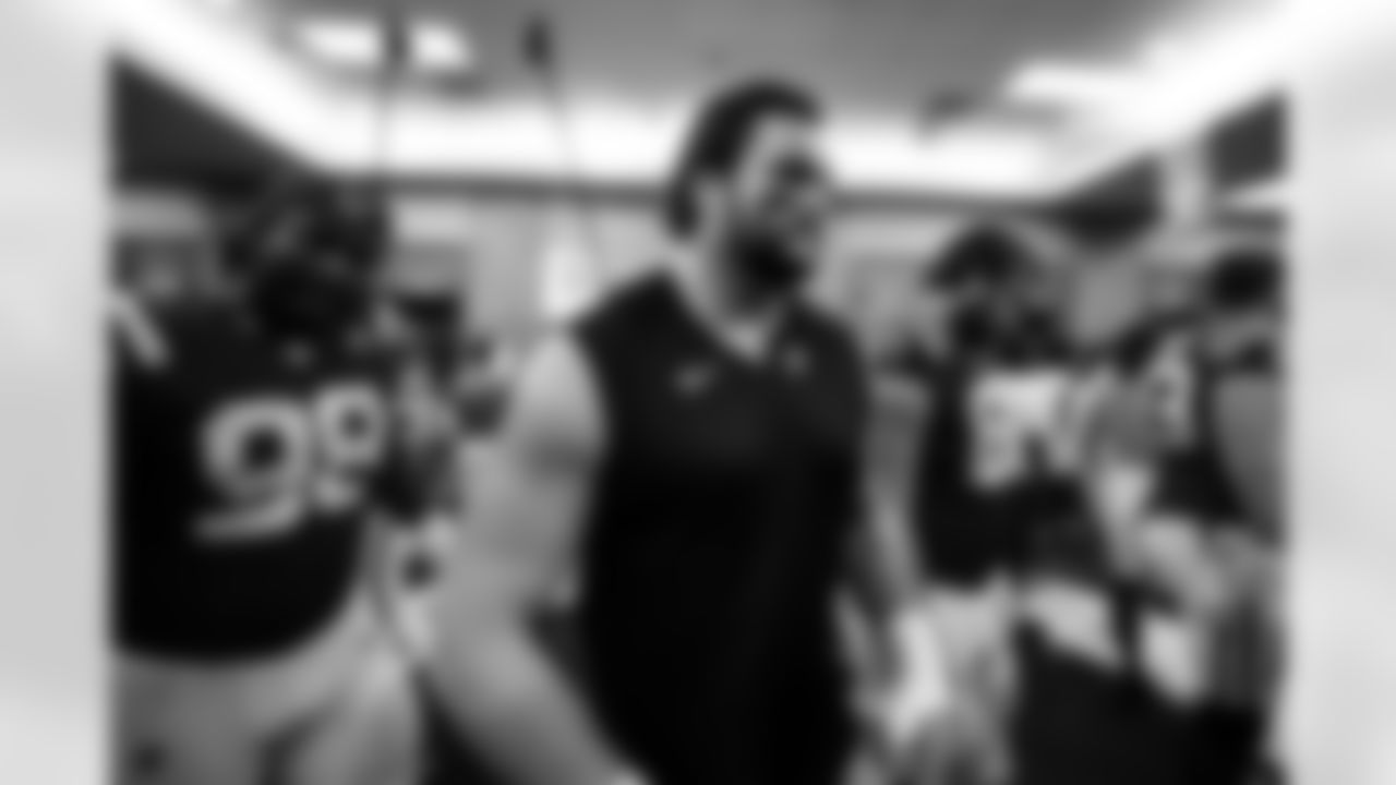 DT Eric Johnson II #98, G Quenton Nelson #56 and G Tanor Bortolini #60