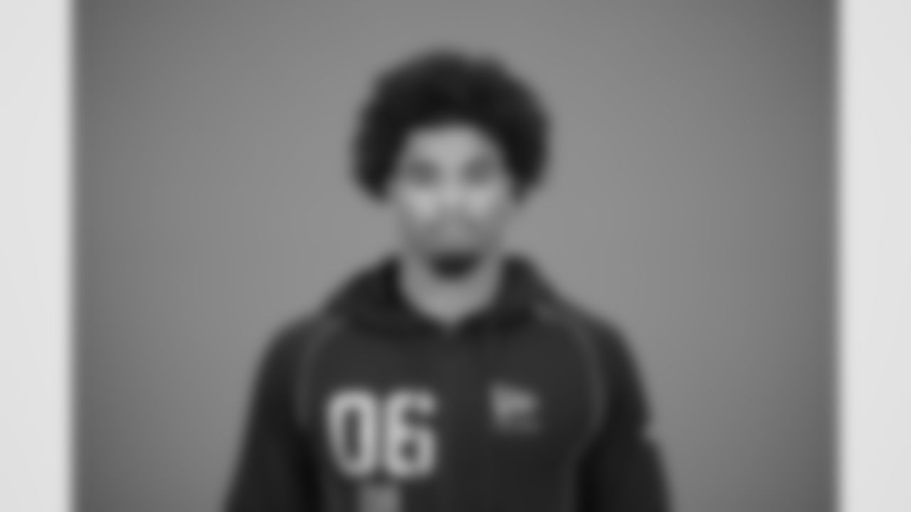 LSU defensive back Mansoor Delane (06) poses for a portrait at the NFL football scouting combine in Indianapolis, Wednesday, Feb. 25, 2026 (AJ Mast/AP Content Services for the NFL)