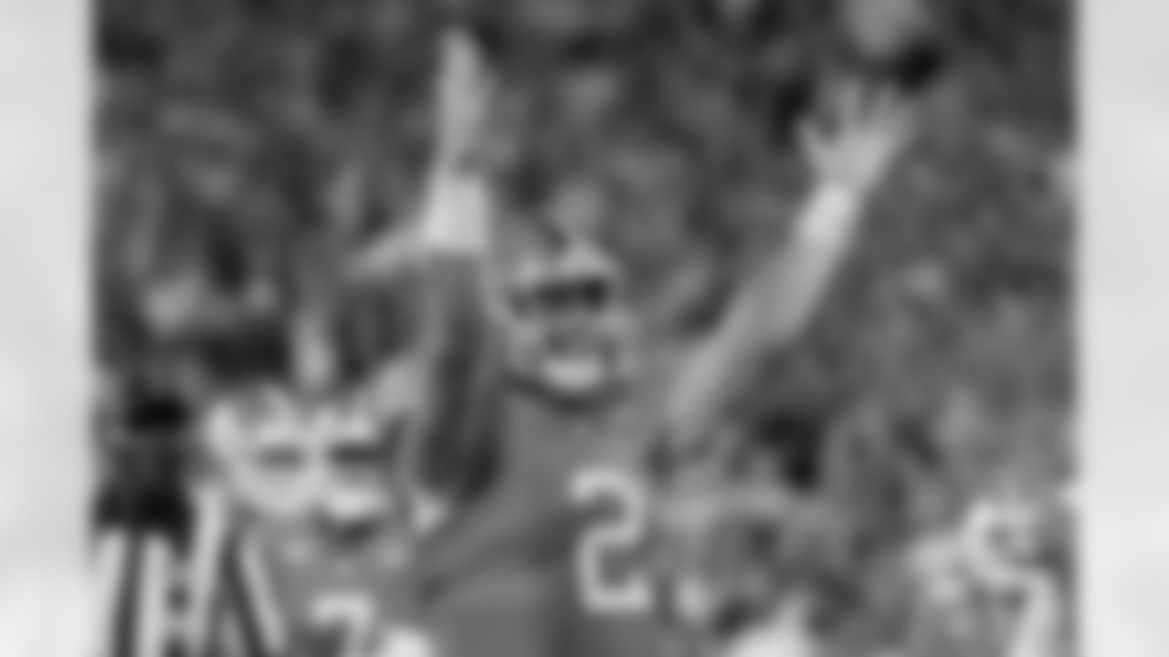 Clemson quarterback Cade Klubnik (2) celebrates after scoring a touchdown in the first half of an NCAA college football game against Appalachian State, Saturday, Sept. 7, 2024, in Clemson, S.C. (AP Photo/Jacob Kupferman)