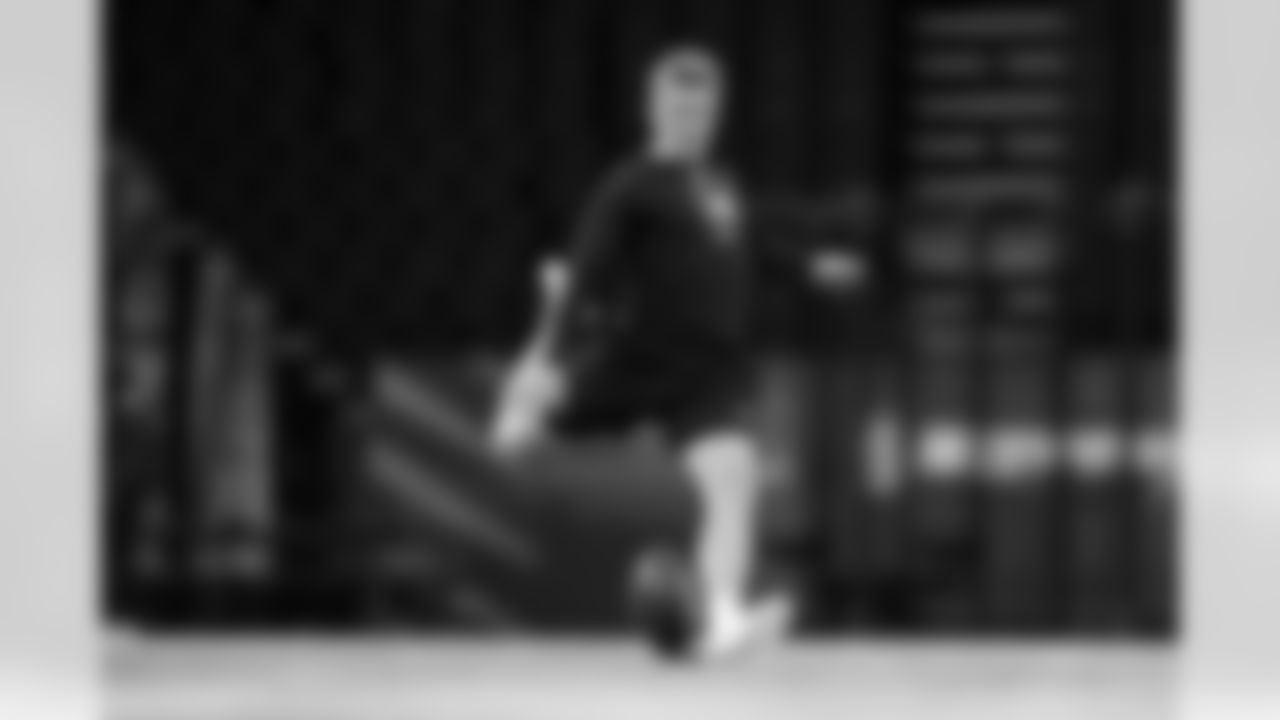 North Carolina A&T State kicker Christopher Brown (14) participates in a drill during the 2026 NFL Scouting Combine on Wednesday, February 25, 2026 in Indianapolis, Indiana. (Cooper Neill/NFL)