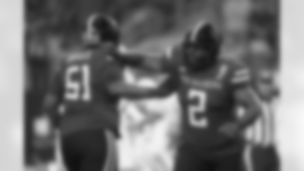 Texas Tech defensive tackle Lee Hunter (2) and defensive lineman Jayden Cofield (51) switch out during the Big 12 Conference championship NCAA college football game between Texas Tech and BYU Saturday, Dec. 6, 2025, in Arlington, Texas. (AP Photo/Julio Cortez)