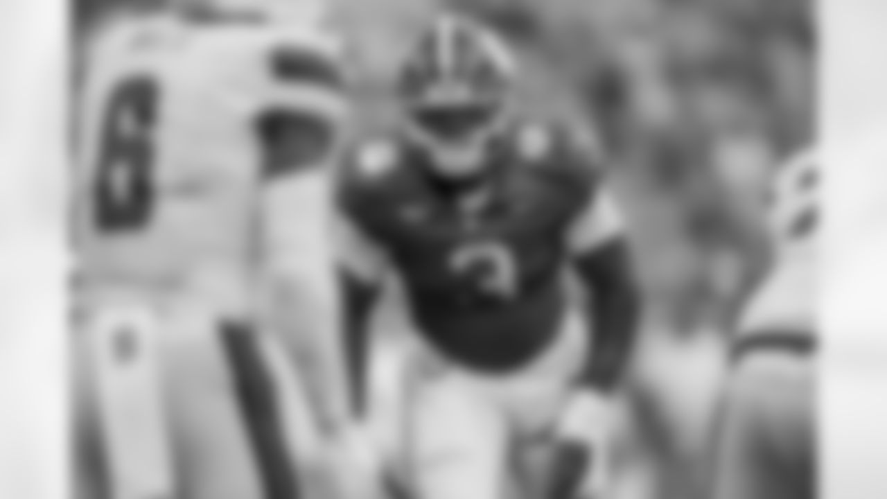 Clemson defensive end T.J. Parker (3) lines up against Syracuse in the second half of an NCAA college football game Saturday, Sept. 20, 2025, in Clemson, S.C. (AP Photo/Jacob Kupferman)