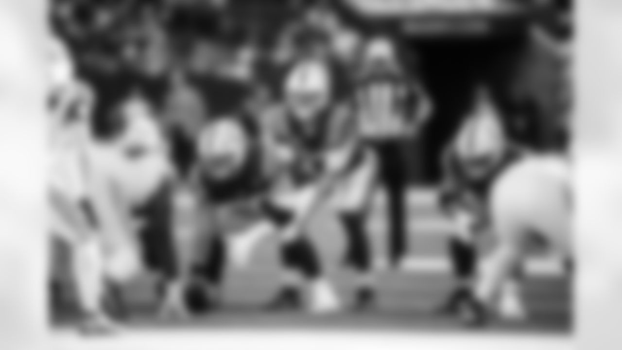 G Tanor Bortolini #60, QB Daniel Jones #17 and OL Quenton Nelson #56