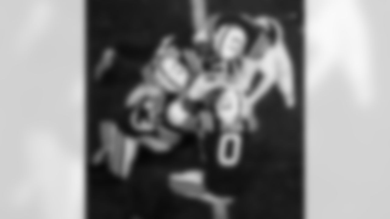 CB Kenny Moore II #23, S Camryn Bynum #0, CB Charvarius Ward #7 and LB Zaire Franklin #44