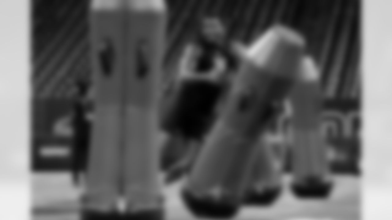 Penn State defensive lineman Dani Dennis-Sutton (36) participates in a drill during the 2026 NFL Scouting Combine on Thursday, February 26, 2026 in Indianapolis, Indiana. (Lauren Leigh Bacho/NFL)