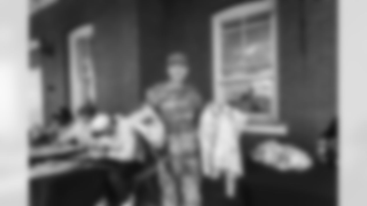 Images of Commander players and Command Force visiting Arlington National Cemetery with the USAA event staff at Fort Myers on October 21, 2025 in Landover, MD (Photo by Taylor Sims for Washington Commanders)