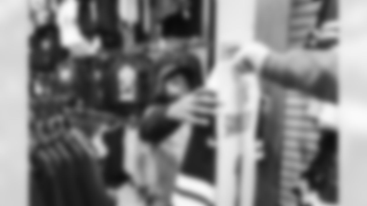 STERLING, VA – DEC 15: Images of Deebo Samuels shopping with 9 local Boys & Girls Club members at Dick's Sporting Goods at Dulles Town Center in Sterling, VA on DECEMBER 09, 2025 (Photo by Taylor Sims for Washington Commanders)