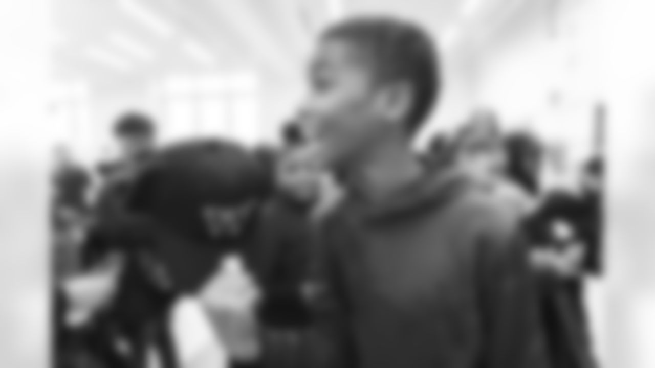 WASHINGTON, DC – DEC 09: Images of Johnson Johnson at his school visit at Malcolm X Elementary in Washington, DC on DECEMBER 09, 2025 (Photo by Taylor Sims for Washington Commanders)