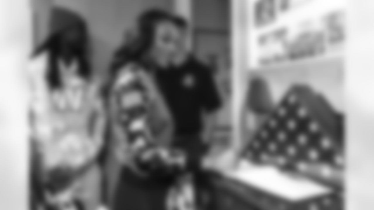 Images of Commander players and Command Force visiting Arlington National Cemetery with the USAA event staff at Fort Myers on October 21, 2025 in Landover, MD (Photo by Taylor Sims for Washington Commanders)