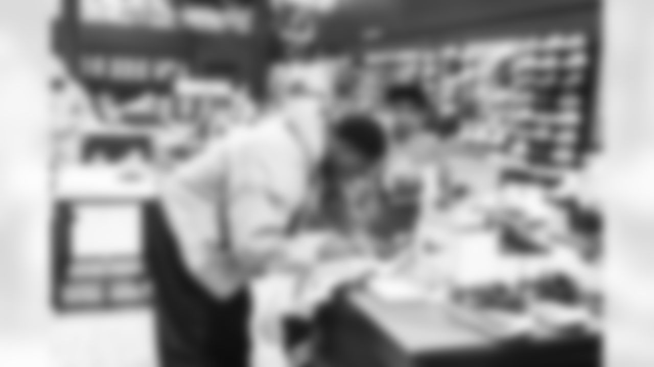 STERLING, VA – DEC 15: Images of Deebo Samuels shopping with 9 local Boys & Girls Club members at Dick's Sporting Goods at Dulles Town Center in Sterling, VA on DECEMBER 09, 2025 (Photo by Taylor Sims for Washington Commanders)