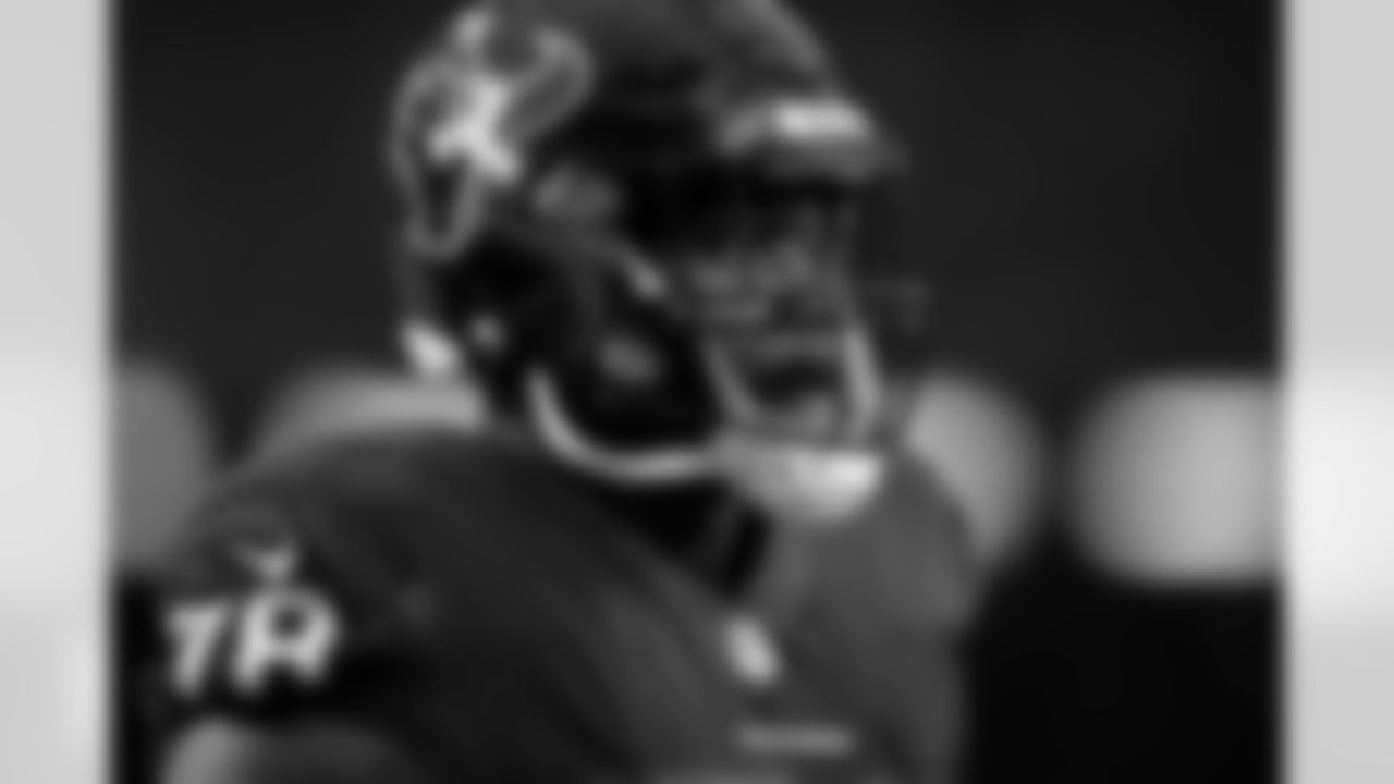 Houston Texans offensive lineman Laremy Tunsil (78) during pregame warmups before an NFL preseason game against the San Francisco 49ers on Thursday, August 25, 2022, in Houston. (AP Photo/Matt Patterson)