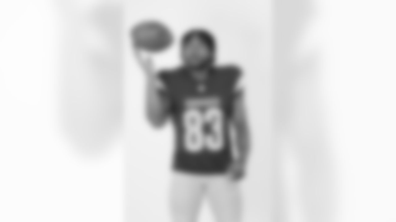 Washington Commanders wide receiver Jaylin Lane (83) poses for a portrait during the NFLPA Rookie Premiere on Saturday, May 17, 2025 in Thousand Oaks, Calif. (Ben Liebenberg/NFL)