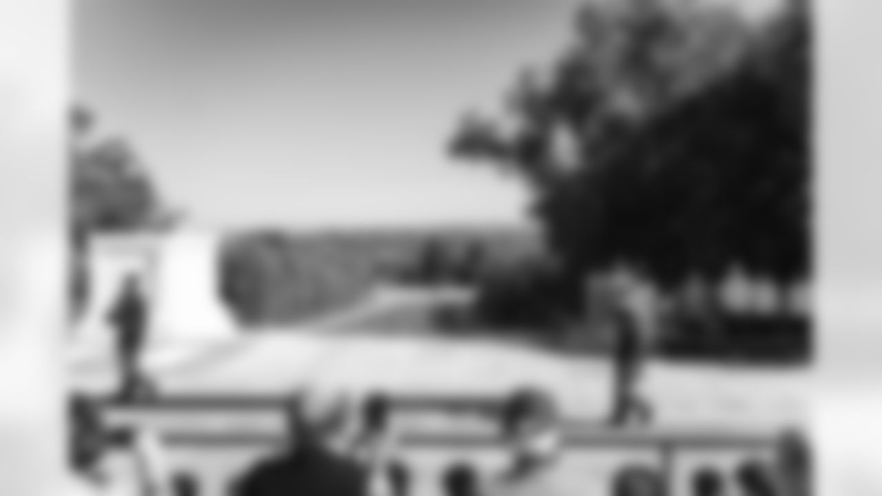 Images of Commander players and Command Force visiting Arlington National Cemetery with the USAA event staff at Fort Myers on October 21, 2025 in Landover, MD (Photo by Taylor Sims for Washington Commanders)