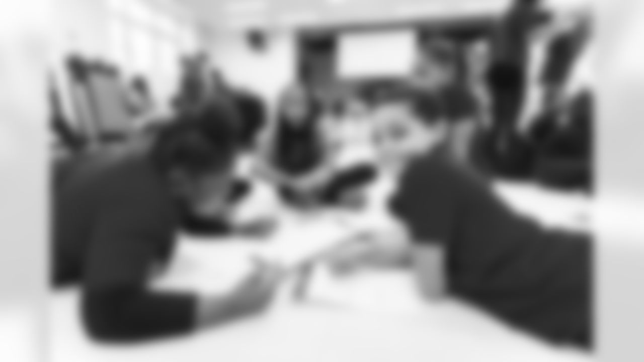 WASHINGTON, DC – DEC 09: Images of Johnson Johnson at his school visit at Malcolm X Elementary in Washington, DC on DECEMBER 09, 2025 (Photo by Taylor Sims for Washington Commanders)