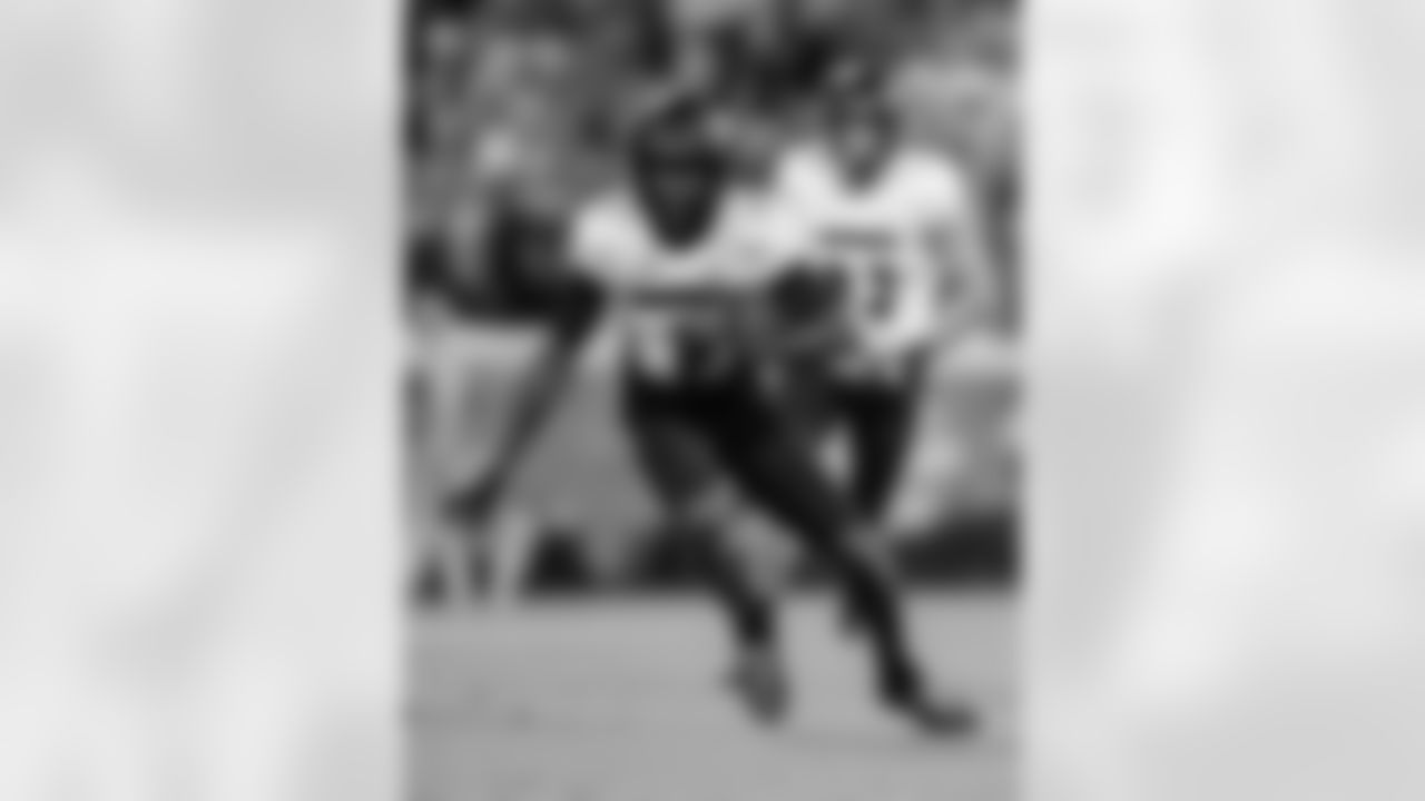 Louisville wide receiver Ja'Corey Brooks (1) plays against Clemson during an NCAA college football game Saturday, Nov. 2, 2024, in Clemson, S.C. (AP Photo/Jacob Kupferman)
