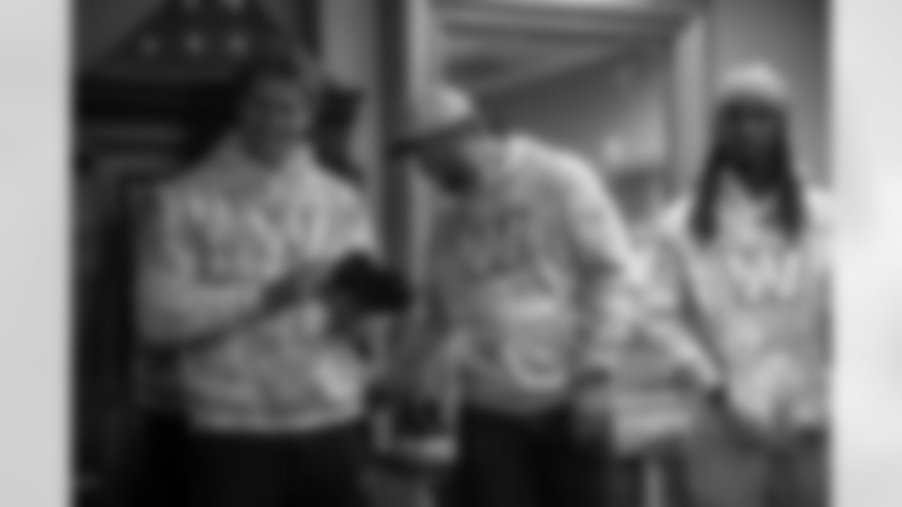 Images of Commander players and Command Force visiting Arlington National Cemetery with the USAA event staff at Fort Myers on October 21, 2025 in Landover, MD (Photo by Taylor Sims for Washington Commanders)