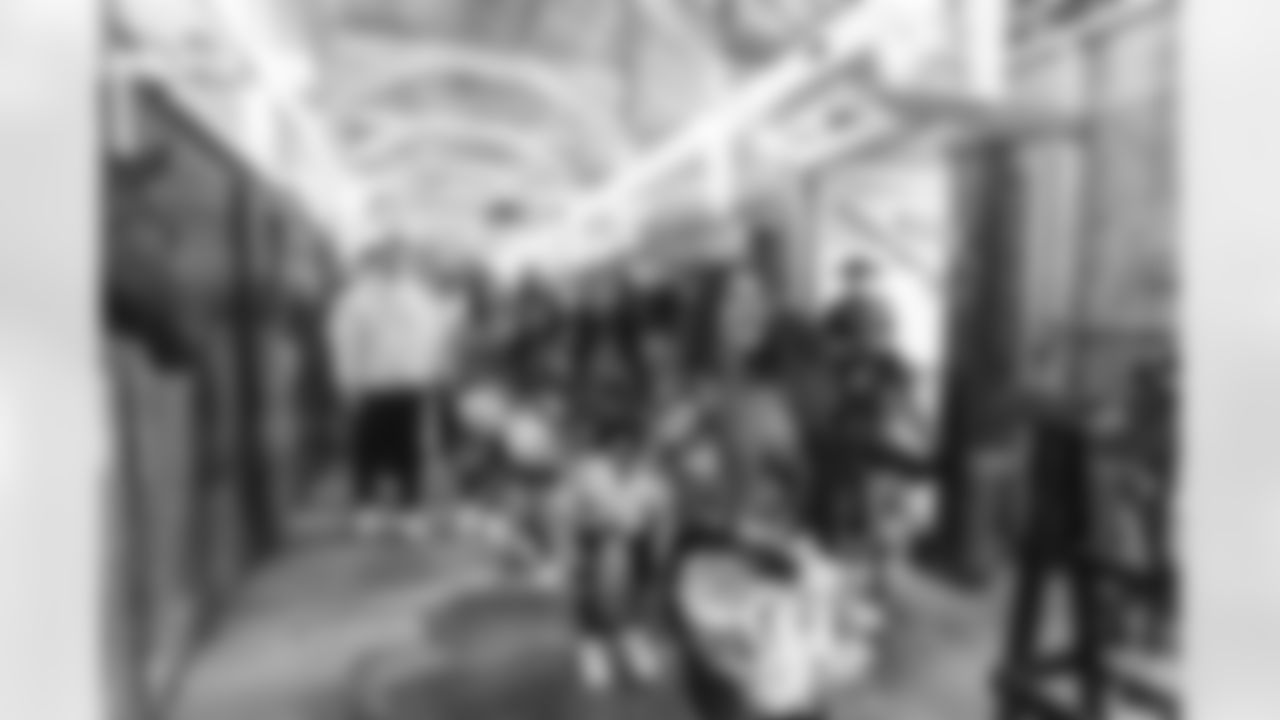 Images of Commander players and Command Force visiting Arlington National Cemetery with the USAA event staff at Fort Myers on October 21, 2025 in Landover, MD (Photo by Taylor Sims for Washington Commanders)